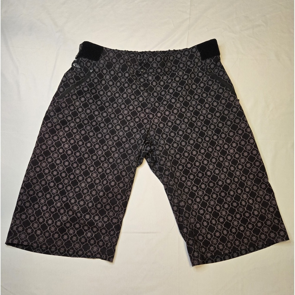 Zoic Mountain Bike‎ Shorts Black Geometric Mens Large Adj Waist Zip Pockets